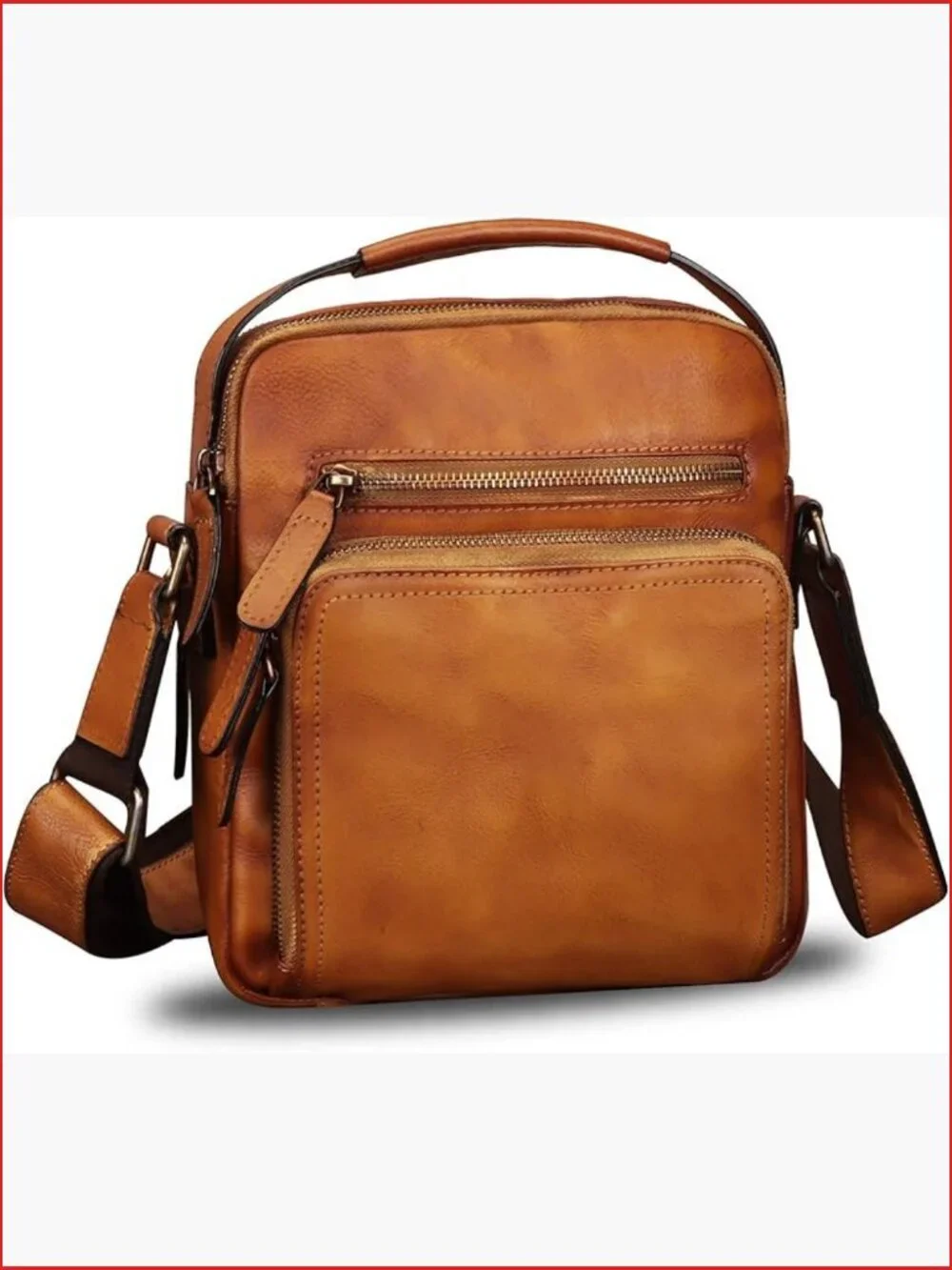 Vintage Genuine Leather Messenger Bag Crossbody Satchel Purse